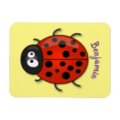 Niedliche , rote Ladybug-Cartoon-Abbildung Magnet (Horizontal)