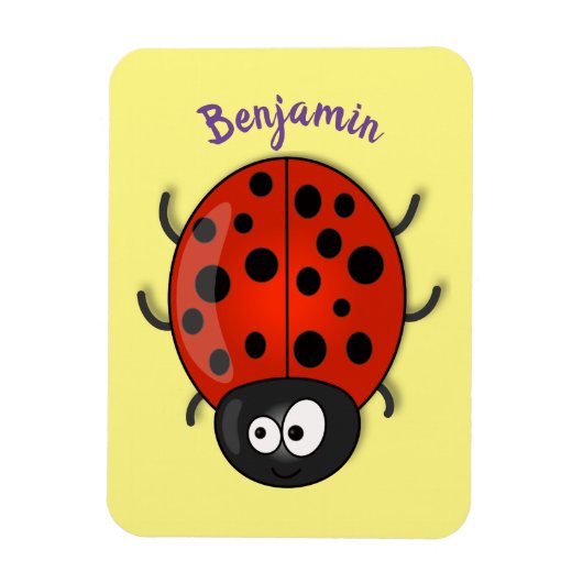 Niedliche , rote Ladybug-Cartoon-Abbildung Magnet (Vertikal)