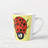 Niedliche , rote Ladybug-Cartoon-Abbildung Milchtasse (Rechts)