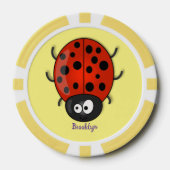 Niedliche , rote Ladybug-Cartoon-Abbildung Pokerchips (Vorderseite)