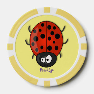 Niedliche , rote Ladybug-Cartoon-Abbildung Pokerchips