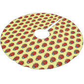 Niedliche , rote Ladybug-Cartoon-Abbildung Polyester Weihnachtsbaumdecke (Schrägansicht)