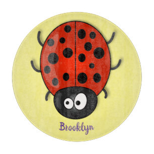Niedliche , rote Ladybug-Cartoon-Abbildung Schneidebrett