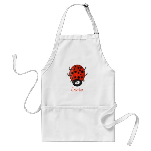 Niedliche , rote Ladybug-Cartoon-Abbildung Schürze (Vorne)