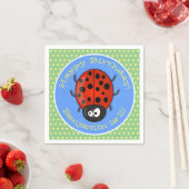 Niedliche , rote Ladybug-Cartoon-Abbildung Serviette (Beispiel)