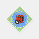 Niedliche , rote Ladybug-Cartoon-Abbildung Serviette (Ecke)