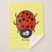 Niedliche , rote Ladybug-Cartoon-Abbildung Sherpadecke (Vorderseite)