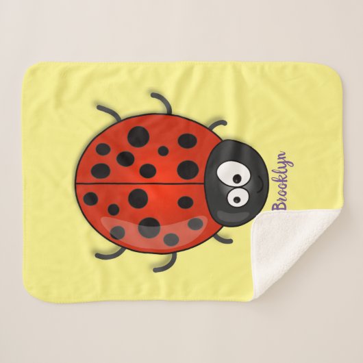Niedliche , rote Ladybug-Cartoon-Abbildung Sherpadecke (Vorderseite (Horizontal))