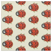 Niedliche , rote Ladybug-Cartoon-Abbildung Stoff (Muster)