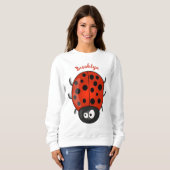 Niedliche , rote Ladybug-Cartoon-Abbildung Sweatshirt (Vorne ganz)