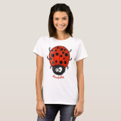 Niedliche , rote Ladybug-Cartoon-Abbildung T-Shirt (Vorne ganz)
