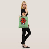 Niedliche , rote Ladybug-Cartoon-Abbildung Tasche (Am Model)