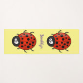 Niedliche , rote Ladybug-Cartoon-Abbildung Yogamatte (Vorderseite (Horizontal))