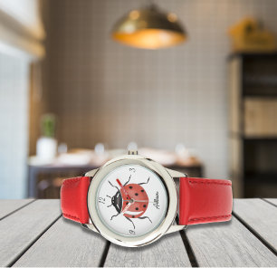Niedliche rote Ladybug Kinder Armbanduhr