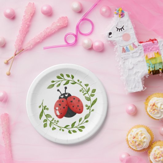 Niedliche rote Ladybug-Papierplatte Pappteller (Party)