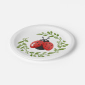 Niedliche rote Ladybug-Papierplatte Pappteller (Schrägansicht)
