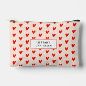 Niedliche rote Liebe Herzmuster Zubehörtasche (Vorderseite)