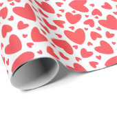 Niedliche rote Liebe hört auf weißem Valentin Geschenkpapier (Rolleneckpunkt)