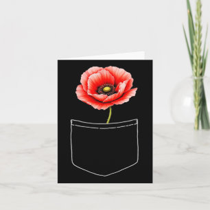 Niedliche Rote Mohnblume Blume am Pocket-Gedenktag Karte