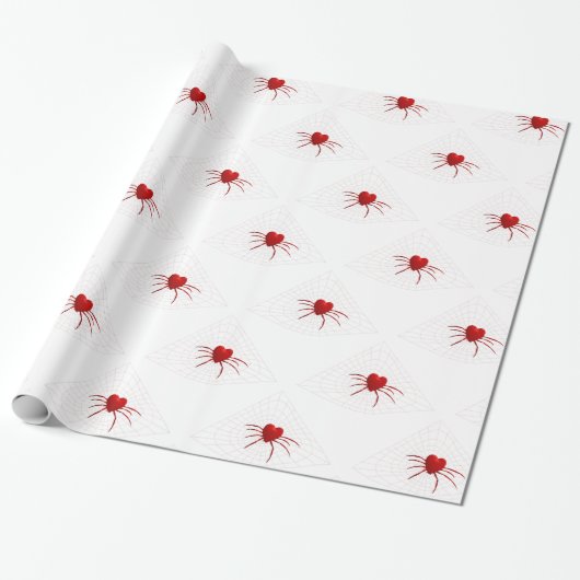 Niedliche Rote Orb-Weaver-Spinne Geschenkpapier (Ungerollt)