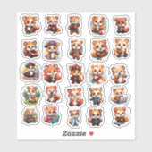 Niedliche Rote Panda Aufkleber, Wertsatz 25 Aufkle Aufkleber (Blatt)