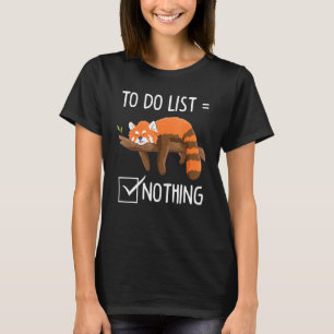 Niedliche rote Panda Lazy müde Kälte zu tun Noth L T-Shirt