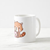 Niedliche Rote Panda-Lieben trinken Erdbeermilch Kaffeetasse (VorderseiteRechts)
