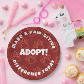 Niedliche rote Pawprints Machen Sie einen paw-siti Pappteller (Party)