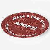 Niedliche rote Pawprints Machen Sie einen paw-siti Pappteller (Schrägansicht)