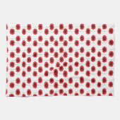 Niedliche rote Pflaumen auf weißem Küchentuch (Horizontal)