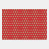 Niedliche Rote Pinien, schwarze Goldbäume Weihnach Geschenkpapier Set (Vorderseite)