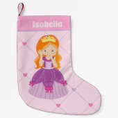 Niedliche rote Prinzessin Girl Pink Hörner nach Ma Kleiner Weihnachtsstrumpf (Vorderseite)