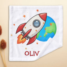 Niedliche Rote Rakete im Weltraum