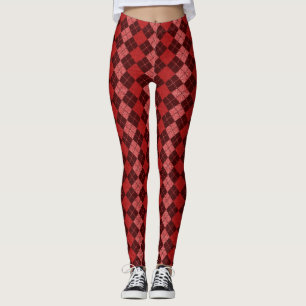 Niedliche Rote Raute Karierte Leggings