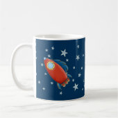 Niedliche rote Rocket- u. Stern-Tassen Kaffeetasse (Links)