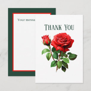 Niedliche rote Rosen hinzufügen Dankeskarte