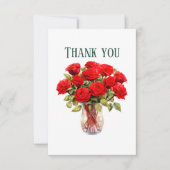 Niedliche rote Rosen hinzufügen Dankeskarte (Vorderseite)