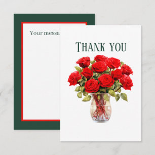 Niedliche rote Rosen hinzufügen Dankeskarte