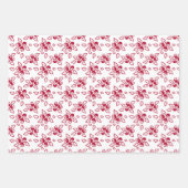 Niedliche Rote Rosen Muster-Papierblätter für Moti Geschenkpapier Set (Vorderseite 3)