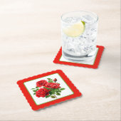 Niedliche rote Rosen Party Untersetzer (Vor Ort)