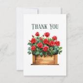 Niedliche rote Rosen und Meldung Dankeskarte (Vorderseite)