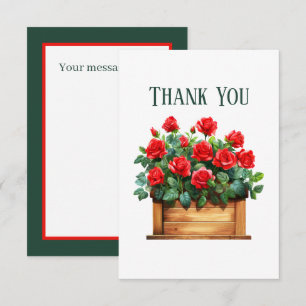 Niedliche rote Rosen und Meldung Dankeskarte