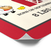 Niedliche rote Scheune Bauernhoftiere Baby Geburts Poster (Ecke)