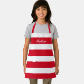 Niedliche Rote Streifen Kinder Personalisiert Schürze (Insitu)