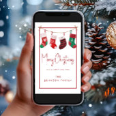 Niedliche Rote Strumpf Frohe Weihnachten