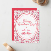 Niedliche Rote und Rosa Herzen - Glücklicher Galen Mitteilungskarte (Vorderseite/Rückseite Beispiel)