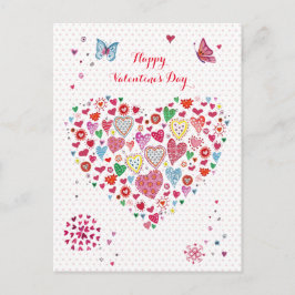 Niedliche rote und rosa Herzpunkte Feiertagspostkarte