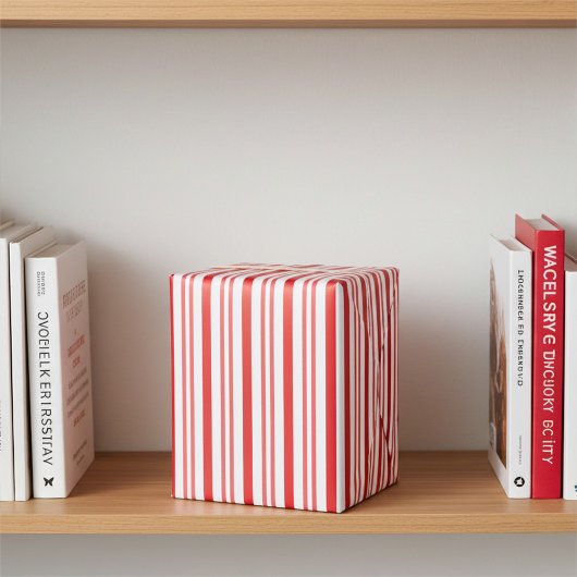 Niedliche rote und weiße Candy Cane Stripte Geschenkpapier Set