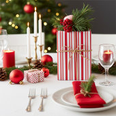 Niedliche rote und weiße Candy Cane Stripte Geschenkpapier Set
