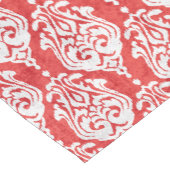 Niedliche rote und weiße Damast-Katzenmuster Kurzer Tischläufer (Ecke)